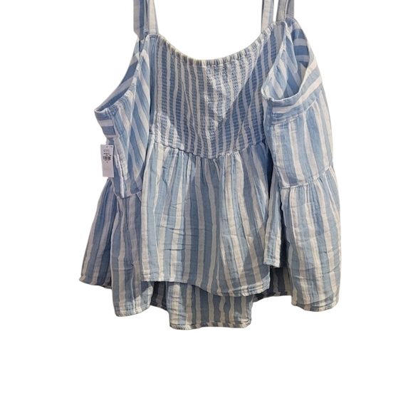 Old Navy Light Blue Striped Shoulder Tie Tank Size 4X - Picture 3 of 6